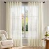 Deconovo Tende per Interni in Voile Effetto Lino, 2 Pannelli, 140x280 cm | Voile Morbido ed Elegante con Passanti Nascosti, Filtrano la Luce Naturale, per Soggiorno e Camera da Letto, Beige