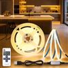 BRIMETI Strisca LED COB USB 2M 5V Bianco Caldo 3000K Strisca LED Dimmerabile 320LEDs/M Flessibile Strisce con Telecomando Luci Autoadesivo Larghezza 8mm Nastro per TV Cucina Camera da Letto