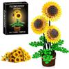 kiothdre Set di Costruzioni Girasoli con Fiori Vaso, Kit Botanical Girasoli per Adulti - 739 Pezzi Bouquet di Girasole, Regalo di Compleanno per Donne Adulte