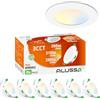 ALUSSO Set di 6 faretti LED da incasso, 230 V, 4 W, 68 mm, dimmerabili, 310 lm, IP44, bianco caldo, 3000 K, bianco neutro, 4000 K, bianco freddo, 6500 K, bianco freddo