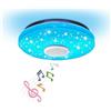 Elinkume Alexa Google Home Plafoniere, 11,8 pollici Bluetooth Music LED Plafoniera con Telecomando, 30 W Dimming RGB Plafoniera a Flusso Cambiante Colore per Soggiorno, Camera da letto, Bambini
