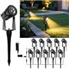 GLOBELIT Faretti da giardino a LED per esterni,con alimentazione 32M,impermeabili IP65,3000 K,bianco caldo, 27 V,3W*10 pezzi,1800 lm,luci da giardino con corrente per alberi,cortili