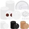 Glarks 600 biglietti rotondi per orecchini con retro per orecchini e sacchetti autosigillanti, kit da 4 cm, per orecchini neri, per orecchini, orecchini, confezione da 600 pezzi, colore: bianco