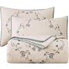 vctops Set di 3 pezzi con elegante copriletto floreale ricamato, 100% cotone, reversibile, patchwork, 1 trapunta e 2 federe, per letto singolo, motivo floreale B