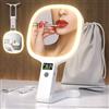 Robofun Innovativo specchio cosmetico 1X/20X con illuminazione e display a LED (tempo, batteria, luminosità), specchio ingranditore con 3 luci di colore, specchio da trucco alla moda