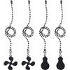 PATIKIL Set di Catenelle Ventilatore Soffitto da 13 Pollici, 4 Pezzi Catene Sfera con Ornamento Estensore Lampadina Decorativa Cavo Ventilatore Lampade Soffitto, Colore Nero