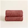 BOHEME | Set di 2 Asciugamani da Toeletta Serenity | Terracotta | 30x50 cm | 100% Cotone Pettinato | 600 g/m² | Morbidi, Assorbenti e ad Asciugatura Rapida | Lavabili in Lavatrice | Uso Quotidiano