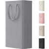 Lifewit Cesta Portabiancheria Salvaspazio, Porta Biancheria Sporca per Bagno Pieghevole, Cesta Panni Sporchi Sottile con Manici, Laundry Basket per Camera da Letto, Lavanderia, 65L, Grigio