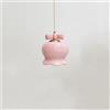 CUNTO Lampade a sospensione in vetro di latte Camera da letto per ragazze Ceramica Lampada a sospensione a fiori nordici Fiocco carino Lampadario rosa per sala da pranzo Comodino Cucina Isola Bambini Asilo
