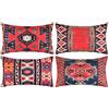 DakTou 4 Pezzi Copricuscini 30 x 50 cm Oblunghi Federe per Cuscini Farmhouse Boho Cuscini da Divano in Lino Motivo per tappeti Kilim Fodera per Cuscino per Giardino Divano Letto con Cerniera Invisibile