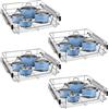 NAIZY 4x Cestello Estraibile 60 cm Cassetto Estraibile Cucina Organizer da cucina Argento in solido acciaio inossidabile Organizer cassetti (larghezza effettiva 57 cm, 4 pezzi)
