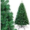 Randaco Albero di Natale artificiale, 210 cm, con 1000 rametti, in PVC ignifugo, decorazione natalizia, verde