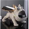 Jaccmlit Statua di Bulldog Vassoio, Ingresso Svuota Tasche Scultura in Resina Decorativa Francese, Gray