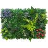 MINHADISI Pannello di siepe artificiale, parete per piante artificiali, erba sintetica, pannelli verdi per giardino, terrazza, balcone, parete, recinzione, resistente ai raggi UV, facile da installare, 60 x 40