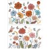 Joeyan 2 pezzi Adesivi per Mobili e Artigianato,Fiori Selvatici Boho Trasferibili a Decalcomania,DIY Transfer Decorativi per Cucina Ufficio Lavabile,Stickers per Legno Ceramica Vetro Plastica,40x28cm