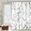 OCEUMACO 3D Tenda Doccia Antimuffa Effetto Marmo Tende Doccia Angolare Tessuto Poliestere Impermeabile 180x180 cm Design Tenda Vasca da Bagno Stoffa Lavabile Lavatrice con Anelli - Grigia 04