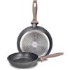 Tognana Class Stone, Set 2 padelle 24/28 cm, alluminio, nero