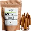 NCA - 10 coni di incenso con profumo antistress, 100% naturale rilassamento meditazione purificazione + bruciatore porta incenso in omaggio