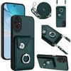 GoodcAcy Custodia a Portafoglio per Honor 200 Pro,Custodia con 360°Metallo Ring Kickstand, Antiurto Protettivo Case con Regolabile Laccio Tracolla Collana per Honor 200 Pro-verde