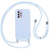 Vauki Cover per Cordino con Collana per Samsung Galaxy A52s 5G/A52 4G/5G 6.5, Custodia Silicone Morbido con Corda, Case Tracolla Antiurto con Necklace Regolabile per Samsung A52s 5G, Viola