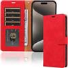 GoodcAcy Collection per Cover Xiaomi 12 Lite - Custodia a Libro in Pelle con Slot per Carte [Blocco RFID] Antiurto [Cavalletto] Portafoglio per Cover Xiaomi 12 Lite-rosso