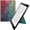 kwmobile Custodia protettiva in ecopelle per e-reader Kobo Aura ONE - Custodia a libro per e-reader in fucsia/blu/verde - Gioco di Colore