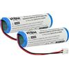 vhbw 2x batteria compatibile con Zafferano POLDINA L Desk Pro, L, L Pro lampada da tavolo, da comodino (2600mAh, 3,7V, Li-Ion)