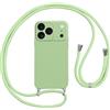 Vauki Custodia per iPhone 17 Pro Cover con Cordino,Verde Silicone Antiurto TPU Morbido Case Corda Collana Necklace Regolabile Stylish con Catena Sottile Cover per iPhone 17 Pro 6.3,Verde