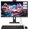 SUKOTOP Computer desktop, computer all-in-one 27'' Core i7 (fino a 3,0 GHz) 512 GB SSD 16 GB RAM con webcam retrattile, PC all-in-one schermo regolabile, WiFi 6 Bluetooth 5.3 ideale per telelavoro, nero