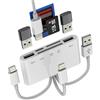 WASRUYI Adattatore per Lightning USB C USB a Lettore di Schede SD e Micro SD OTG 5 in 1 per Apple per iPhone16 15 14 per iPad PC Macchina Fotografica Scheda di Memoria TF Carte Trasferire Foto Chiavetta USB