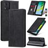 Jasonyu Cover per Motorola Moto E13, Portafoglio PU Pelle, Nero | Flip Libro, Slot Porta Carte, Magnetica, Funzione Supporto, TPU Antiurto Custodia