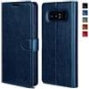 OCASE Portafoglio Cover per Samsung Galaxy Note 8 (6,2 Pollici) Blu | Custodia a Ribalta, Portafoglio in Pelle PU, Blocco RFID, 3 Slot per Carte, Supporto Integrato, Protezione Antishock