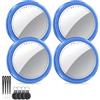 QCOQ Tracker Tag 4 pezzi, Bluetooth Trova Oggetti Compatibile con Apple Dov'è (solo iOS), Smart Tracker Localizzatore per Bagagli/Borse/Portafogli, Chiavi Tag Tracking, Batteria Sostituibile, Blu scuro