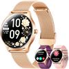 idomars Orologio Smartwatch Donna Chiamate Bluetooth: 1.27 Smart Watch con Cardiofrequenzimetro da Polso Saturimetro Sonno da 100+ Modalità Sportive Impermeabile IP68 Contapassi Watches per IOS e Android