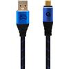 OEHLBACH GAMING New Game Blue - USB Type-A auf Type-C Kabel 10Gbps - Ladeleistung bis 60W - doppelt geschirmt - vergoldete Kontakte - 75cm - Gaming Kabel mit Gewebemantel - blau/schwarz