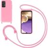 GoodcAcy Custodia Cover per Samsung Galaxy A72 con Cordino,Pink | Custodia con Laccio Collana Tracolla Regolabile Sottile Silicone Morbido TPU Bumper Antiurto AntiGraffio Protettiva Case