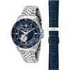 Maserati Orologio Uomo in Acciaio, Automatico, Analogico, 44 mm, Collezione SFIDA, Diamanti, Special Pack