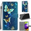 KENHONER Custodia per Samsung Galaxy A52 5G/4G/A52s 5G, Farfalla | Portafoglio Pelle PU, Magnetica, Resistente Agli Urti, Scomparto Carte Credito, Pieghevole, Flip Libro, Motivo