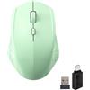 Wowssyo Mouse senza fili, USB 2.4G e mouse Bluetooth Dual Mouse, mouse ergonomico con DPI 800/1200/1600, mouse wireless per laptop, PC, iOS, Android, iPad, Windows - verde