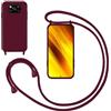 GoodcAcy Custodia Cover per Xiaomi Poco X3 Pro/X3 NFC/X3 con Cordino,Rosso | Custodia con Laccio Collana Tracolla Regolabile Sottile Silicone Morbido TPU Bumper Antiurto AntiGraffio Protettiva Case