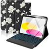 MoKo Custodia con Tastiera Multi-touch per iPad (A16) 11ª/10ªgen, Magnolia | Retroilluminazione 7 colori, trackpad multitouch, porta pennino per iPad 11 2025 e iPad 10,9 2020