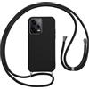 Vauki Cover per Cordino con Collana per Xiaomi Poco X5 Pro/Redmi Note 12 Pro 5G 6.67, Custodia Silicone Morbido con Corda, Case Tracolla Antiurto con Necklace Regolabile per Poco X5 Pro, Nero