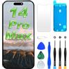 Digi4U Schermo LCD di ricambio per iPhone 14 Pro Max, 6,7 '' [Truetone] [3D Touch] [piccola tacca] schermo per iPhone 14 Pro Max Display Digitizer Assembly, con strumenti di riparazione per iPhone 14