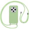 Vauki Custodia per Xiaomi Redmi 14C Cover con Cordino,Verde Silicone Antiurto TPU Morbido Case Corda Collana Necklace Regolabile Stylish con Catena Ultra Sottile Cover per Xiaomi Redmi 14C,Verde
