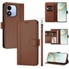 LIAOCY Custodia a Libro Portafoglio per Xiaomi Redmi Note 17 4G / 5G, Pelle PU con Fibbia Magnetica [9 Scomparti per Carte], Cover Business Antiurto con Supporto, Brown.