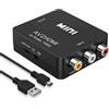 DUOBAGMA Convertitore RCA a HDMI, 1080P RCA Composite CVBS AV a HDMI Video Converter Adattatore per PS2/Xbox/SNES/VHS/VCR Videoregistratore DVD, Supporta PAL/NTSC con cavo di alimentazione USB