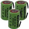 Electron 3 X Batteria ricaricabile NiMh 4/5 SC 1,2V 2000mAh 22x33mm subC a saldare linguette per pacchi batteria