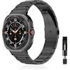 PinnWaa Metall Armband für Samsung Galaxy Watch Ultra 2/Ultra 47mm | Metallarmband mit Faltverschluss für Samsung Galaxy Watch Ultra 2/Ultra 47mm 2026/2025/2024, Verstellbar, Business, Schwarz