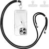Vauki Cordino per Cellulare Universale con 2 Patch, Tracolla da Collo Nylon Collana Regolabile e Rimovibile, Catena per Maggior Parte Smartphone, Corda per iPhone Samsung Google, Trasparente
