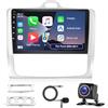 Hodozzy 2GB 64GB Autoradio Android per Ford Focus 2004-2011 Radio Carplay Android Auto Mirror Link, 9 Pollici Touchscreen GPS Navi Bluetooth Wifi AM FM RDS HiFi SWC, Telecamera 2 Din per Ford Focus